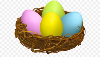 Bird Nest Egg Chicken Clip art - Easter Egg Nest Transparent PNG Clip Art 