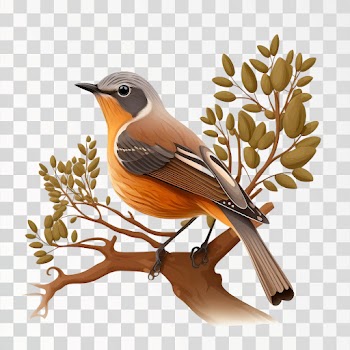Bird on tree PNG transparent