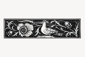 Bird ornament divider, vintage animal | Free Vector - rawpixel