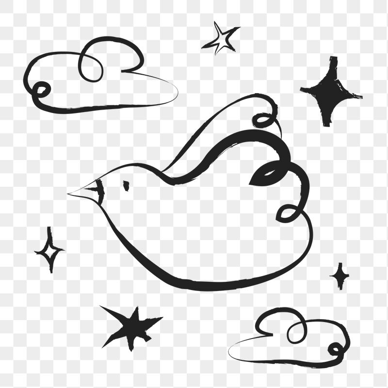 Bird png sticker, cute doodle | Free PNG Illustration - rawpixel