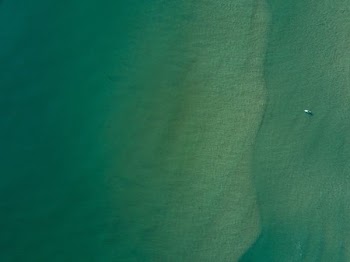 bird's eye view of boat on body of water
