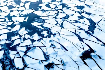 bird's eye view of cracked ice
