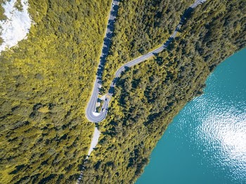 bird's eye view of highway