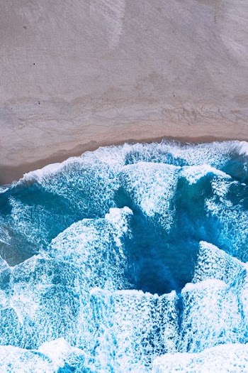bird's eye view of seashore