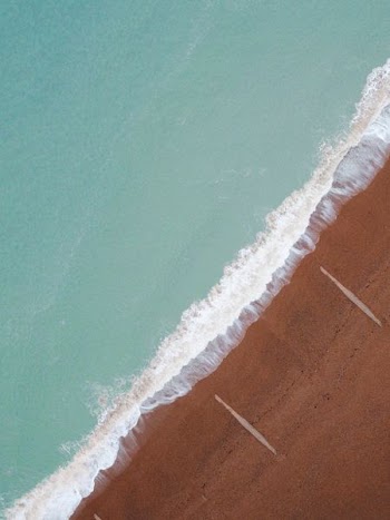 bird's eye view of seashore