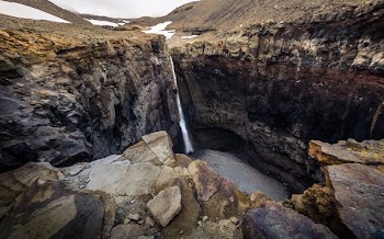 bird's eye view of waterfalls
