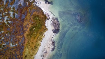 bird's eye view photo on island