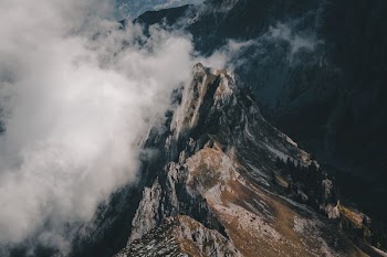 bird's eye view photograph of mountain