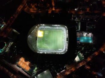 bird's eye view photography of NFL field