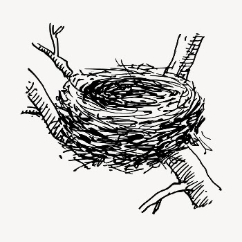 Bird's nest clipart, vintage hand | Free Vector - rawpixel