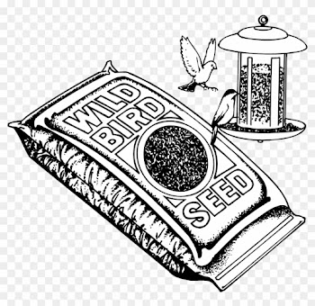 Bird Seed Clip Art Black And White - Bird Food Black And White