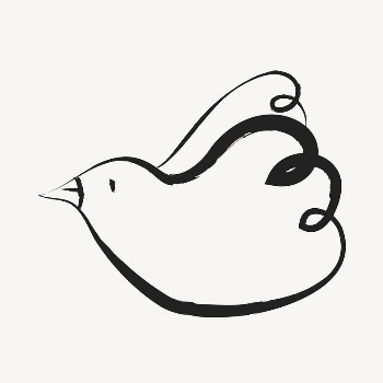 Bird sticker, cute doodle in black | Free Vector Illustration - rawpixel