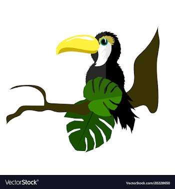 Bird toucan made of paper vector image