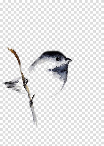 Bird Watercolor painting Tattoo Drawing, Gray sparrow transparent background PNG clipart
