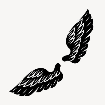 Bird wings silhouette collage element, | Free PSD - rawpixel