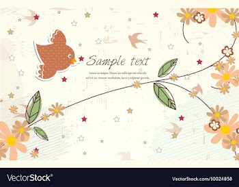 Bird with floral vector image
