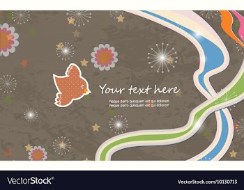 Bird with floral vector image
