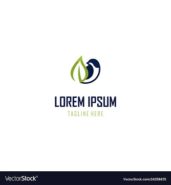 Bird with leaf naturally logo design vector image