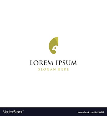 Bird with leaf naturally logo design vector image