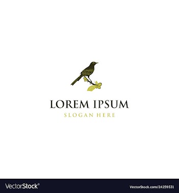 Bird with leaf naturally logo design vector image