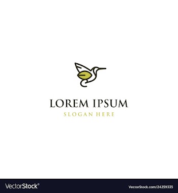 Bird with leaf naturally logo design vector image
