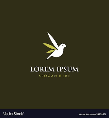 Bird with leaf naturally logo design vector image
