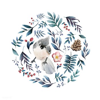 Bird with leaves | Free stock vector - 489360