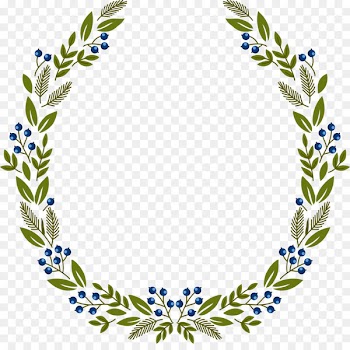 Bird Wreath Art Illustration - Wheat badge 