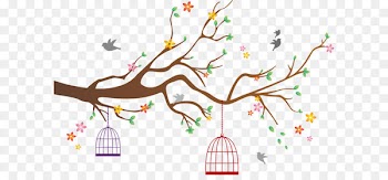 Birdcage Birdcage - Vector branch with Birdcage 