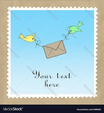  					Birds delivering mail vector image														