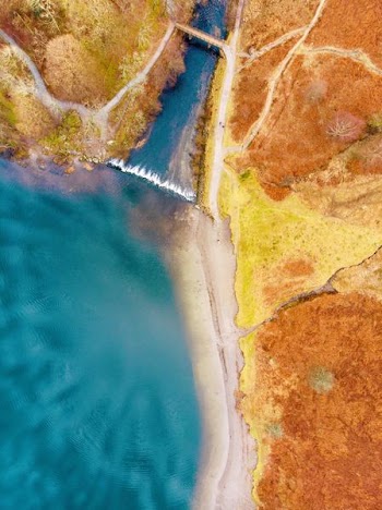 birds eye photography of waterfalls