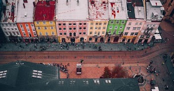 birds eye view photography of mansion