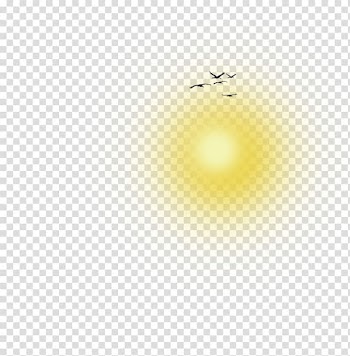 Birds flying over sun, Sun light transparent background PNG clipart