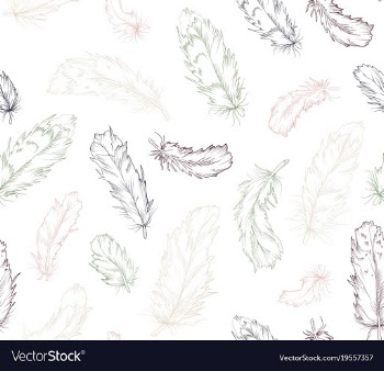  					Birds green navy light feathers seamless pattern vector image														