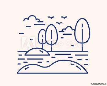 Birds migration outline vector illustration