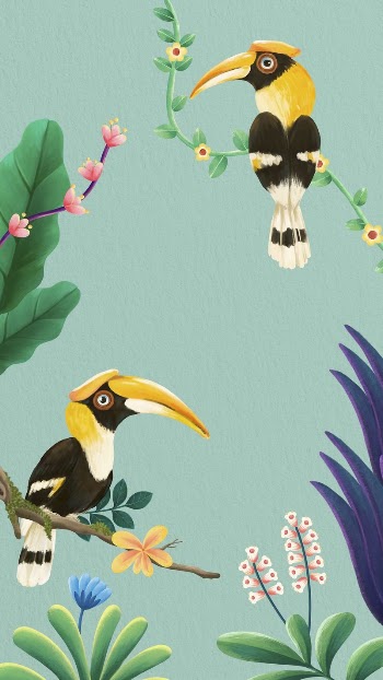 Birds mobile wallpaper, green design | Free Photo Illustration - rawpixel