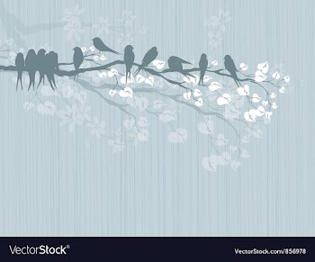 Birds on a branch vector image