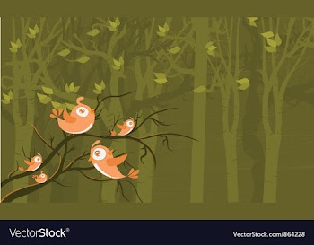 Birds on a branch vector image
