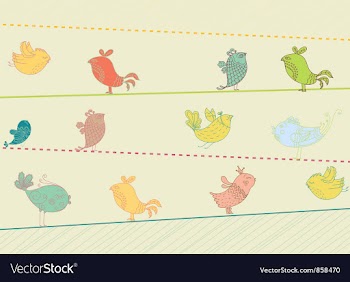Birds on wire vector image