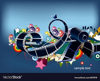 Birds with film strip vector image