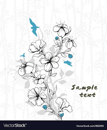 Birds with floral vector image
