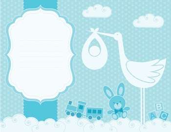 Birth announcement card for baby Boy