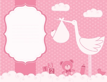 Birth announcement card for baby girl
