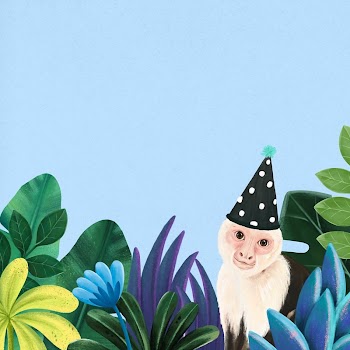 Birthday animal border background, blue | Free Photo Illustration - rawpixel