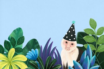 Birthday animal border background, blue | Free Photo Illustration - rawpixel