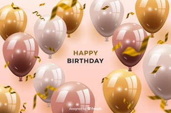 Birthday background with balloons Free Vector