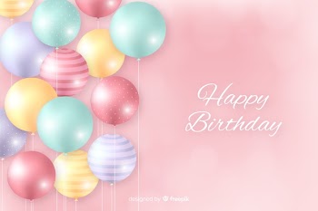 Birthday background with realistic balloons Free Vector