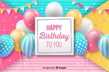 Birthday balloon background Free Vector