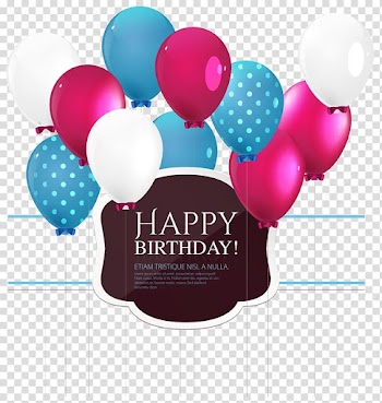 Birthday Balloon Greeting card, Happy Birthday Balloon transparent background PNG clipart