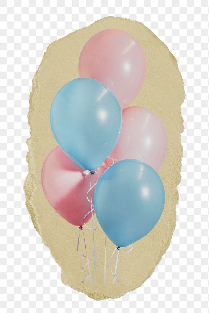 Birthday balloons png ripped paper | Free PNG - rawpixel